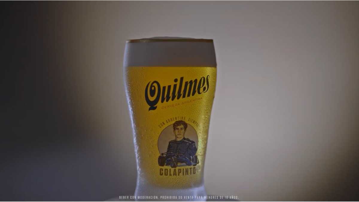 Quilmes lanza un vaso edición limitada en homenaje Franco Colapinto
