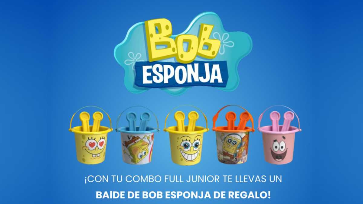 Bob Esponja llega a YPF Full: Llevate 1 de los 5 baldecitos de regalo con tu combo Full Jr.
