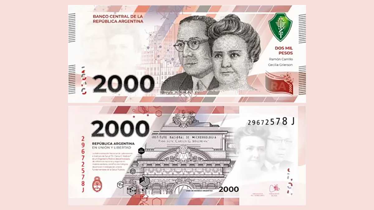 Comienza a circular el nuevo billete de $2000 en Argentina