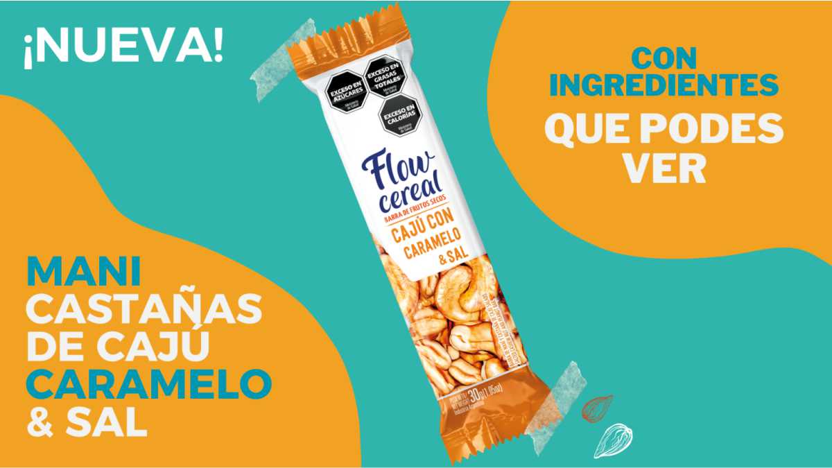 Flow Cereal lanza su nueva barrita de castañas de cajú con caramelo y sal