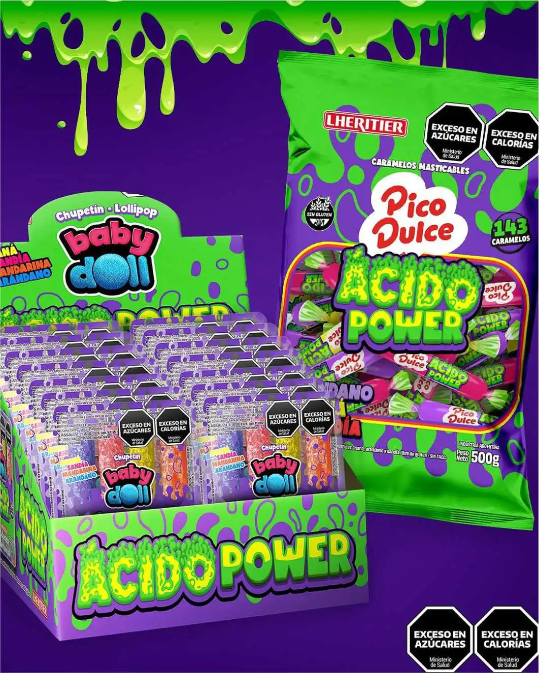 Nuevos chupetines Baby Doll y caramelos ácidos de Pico Dulce
