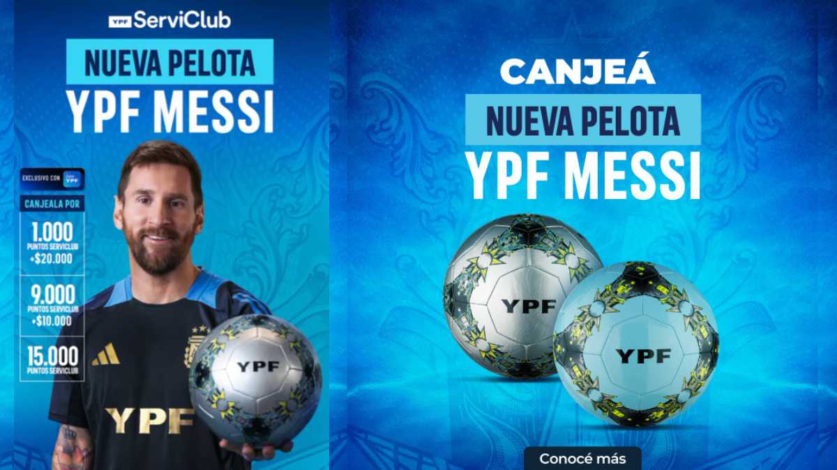 Llega la nueva pelota de Messi a YPF Full: ¡Canjeá la tuya con puntos ServiClub!