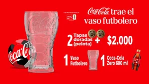 Promo Coca-Cola VASOS futboleros con tus tapas doradas