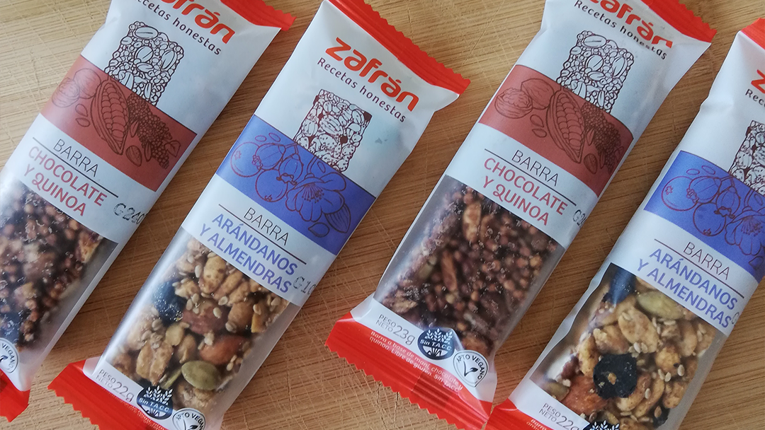 Nuevas barras Zafrán:  arándanos-almendras y chocolate-quinoa