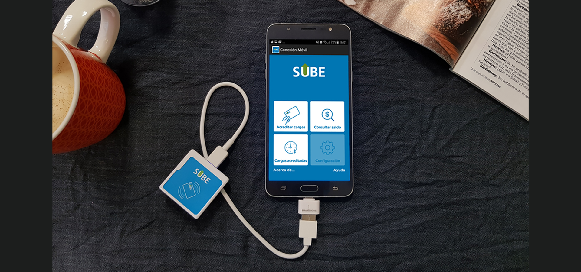 dispositivo móvil sube